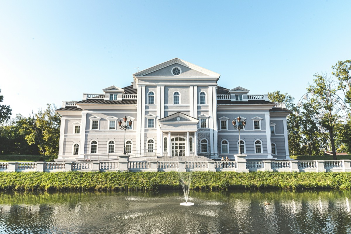 A classic country house by the water.